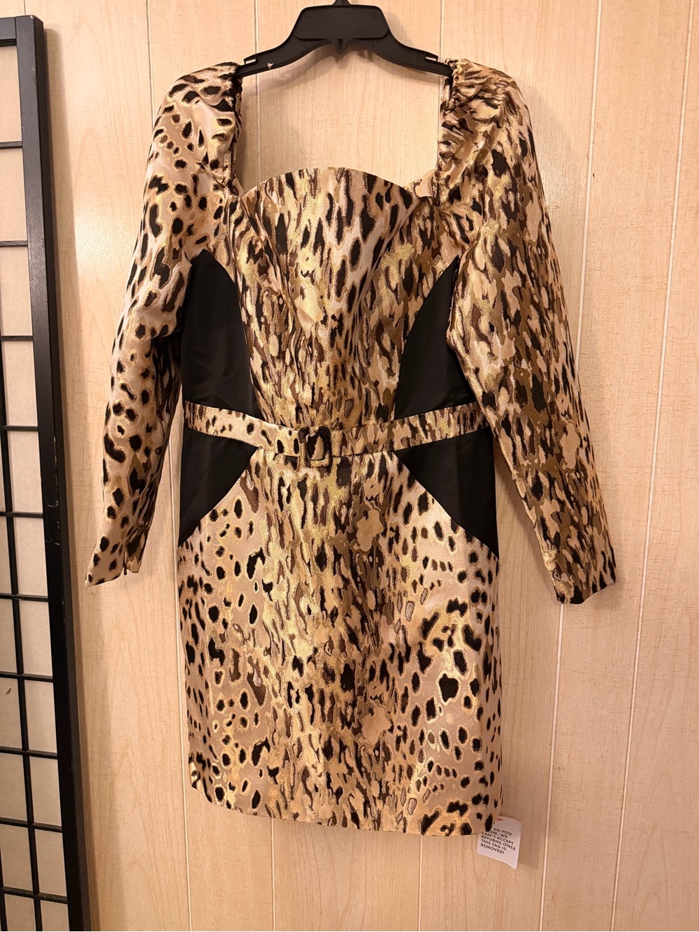 ASOS Leopard Print Long Sleeve Mini Dress with Black Insets